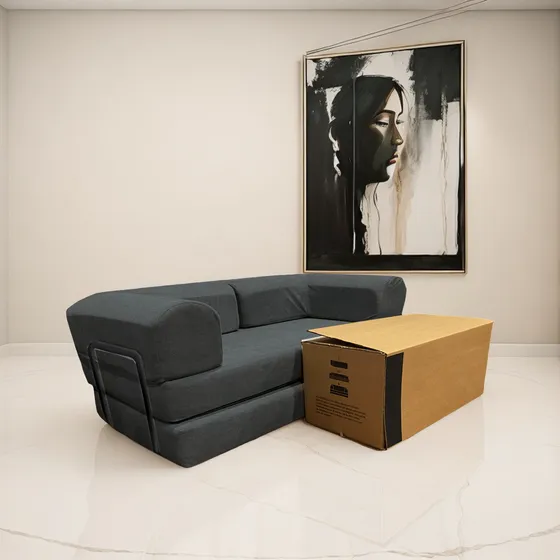 Sofá Cama Teddy En Caja - Gris Oscuro