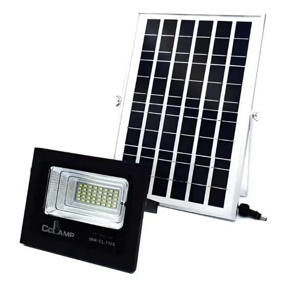 Reflector LED Panel Solar 50W con Control Remoto Negro 6500K IP67
