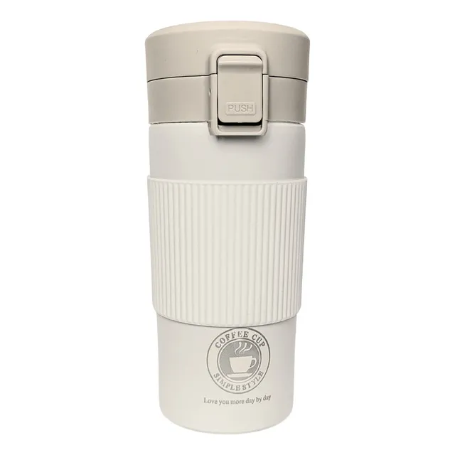 Vaso Térmico Para Café Termo De Acero Inoxidable 350ml Crema Lisa