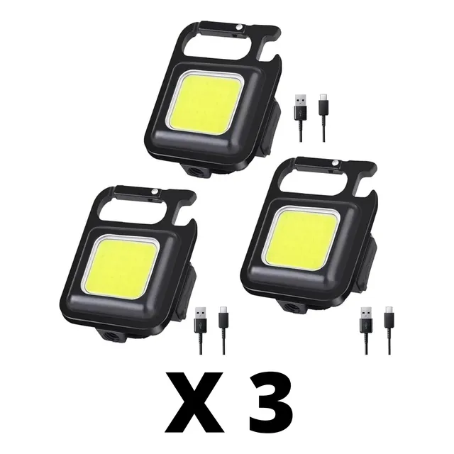 Linterna Led Recargable Llavero Portátil Destapador Multiuso