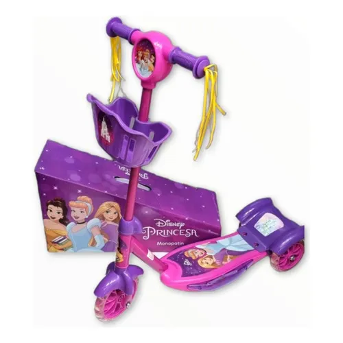 Monopatin Canasto Disney Princesas Sebigus Nena Rosa Con Luz Y Sonido 12013