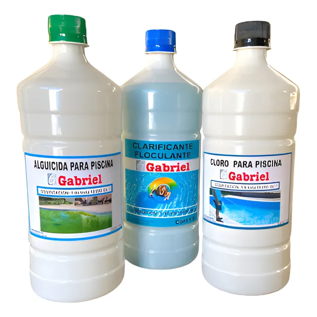 Pack Productos Para Piscina Alguicida, Cloro, Clarificante