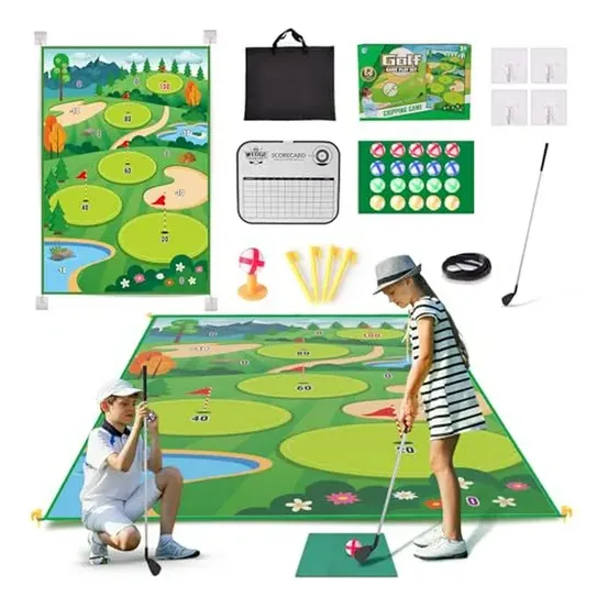 Juego De Golf Para Practicar En Casa Con Tapete Y Accesorios