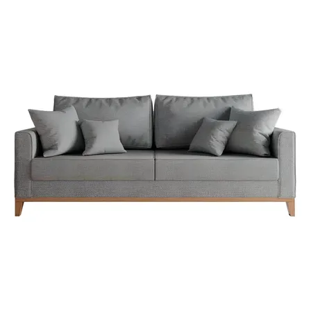 Sofá Mobly Beny 180 De 3 Cuerpos Tela Linho Color Cinza