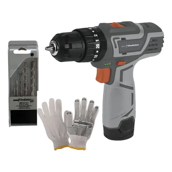 TALADRO 12V TPG610/12C1 + MECHA + GUANTES GLADIATOR