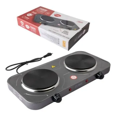 Fogareiro Duas Bocas Elétrico Portátil De Mesa 110v Fogão Cinza-escuro 127v