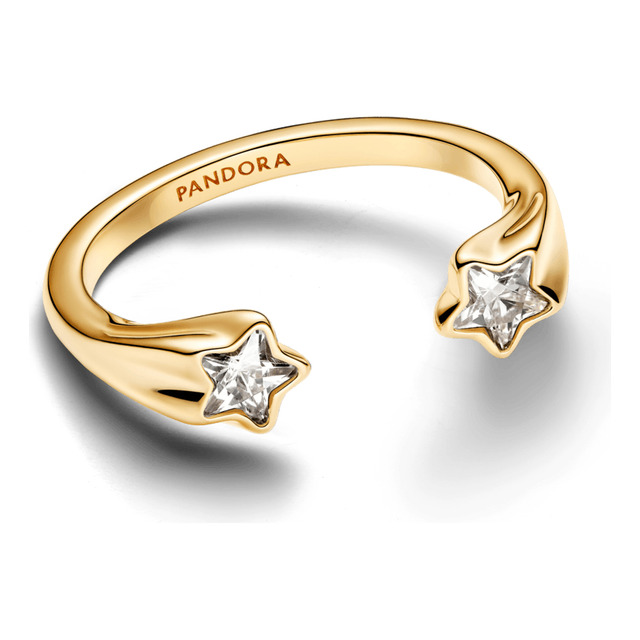 Anel De Ouro Duas Estrelas Pandora Anel De Ouro Duas Estrelas Pandora