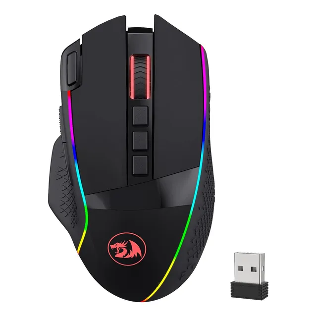 Mouse Gamer Inalámbrico Redragon, 19000dpi,usb 2.4ghz, Negro