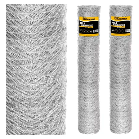Kit 2 Tela Galinheiro Galvanizada Galinha Fio Bwg23 1,80x50m