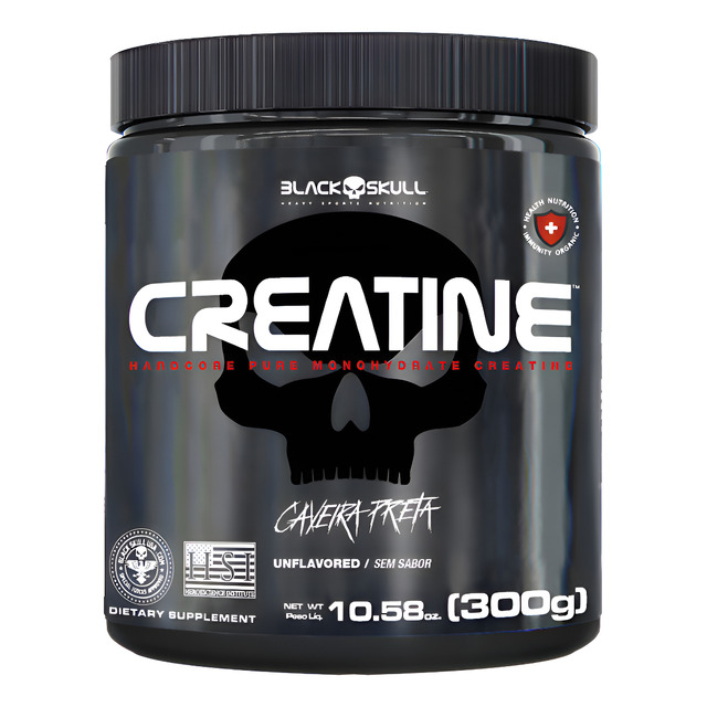 Suplemento Em Pó Creatina 300g Pura Black Skull Sem Sabor Potencialize Sua Força E Recuper... Suplemento Em Pó Creatina 300g Pura Black Skull Sem Sabor Potencialize Sua Força E Recuper...