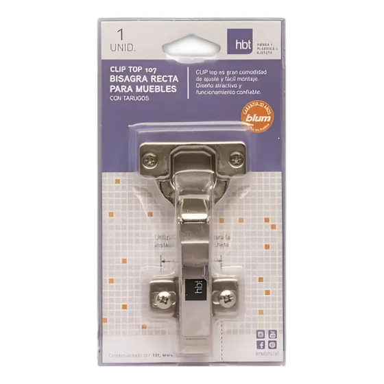 Bisagra Con Plancheta Cliptop 107° Recta Blum