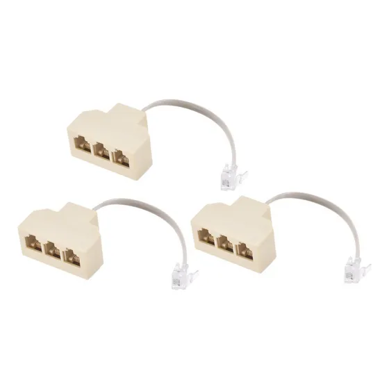 Conector Telefónico Rj11 6p4c Macho A 3 Hembra 3pzs