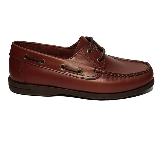 Zapatos Hombre Náuticos Cuero Goma Febo 550 Acordonados Onda