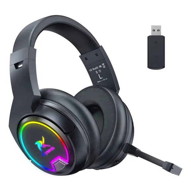 Auriculares Inalámbricos Bluetooth Krysenix PG4 Para Juegos Pg4 Rgb Para Ps4 Ps5 Pc Sonido Envolvente 7.1 De 2,4 Ghz Con Micrófono Con Cancelación De Ruido