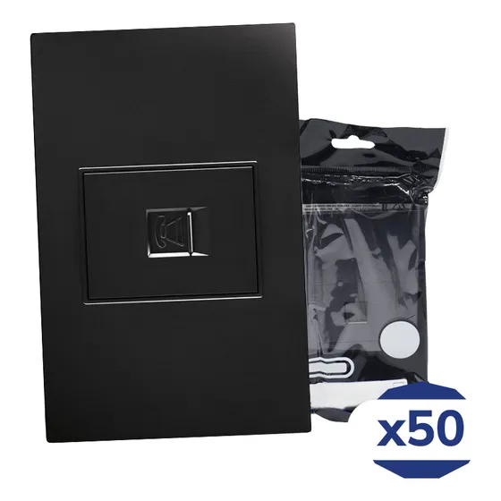 Placa Contacto Telefónico Negro Mate 77x124mm Premium Artlite Apl-308 Paquete 50 Piezas