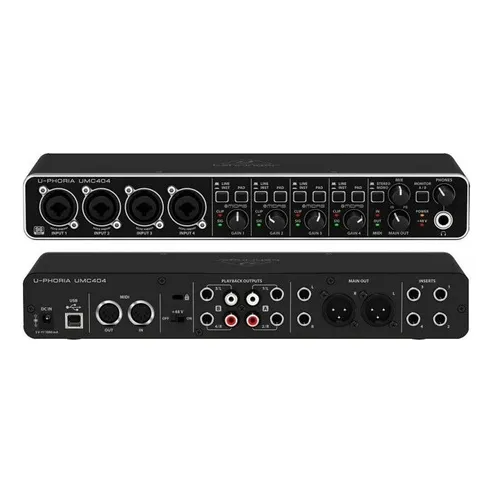 Tarjeta De Audio De 4 Canales Interfaz Behringer Umc404hd Voltaje Color Negro