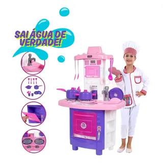 Kit Cozinha De Brinquedo Completa Infantil Sai Ăgua Menina Kit Cozinha De Brinquedo Completa Infantil Sai Ăgua Menina
