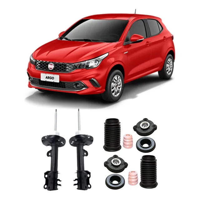 Par Amortecedor + Kit Fiat Argo Drive Flex 1.0 2018 Até 2022