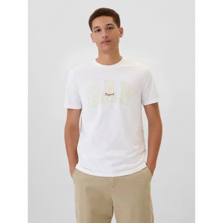 Polera Hombre Gap Logo Manga Corta Blanco