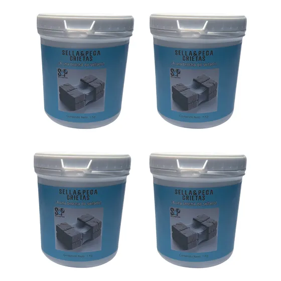 4 Pzas Sellador Flexible De Grietas Estructurales De 1 Kg