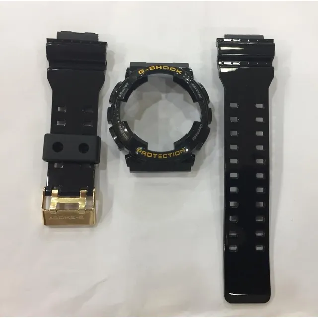 Kit Carcasa + Correa Casio G-shock Ga-100gb Negro Brillante