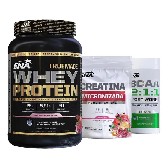 Combo Rendimiento True Made + Creatina + Bcaa 2:1:1 Ena