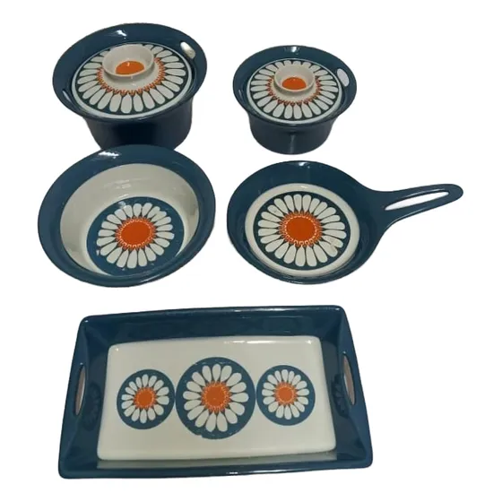 Vajilla Ceramica- Piezas Servir- Figgio Flint Daisy- Vintage