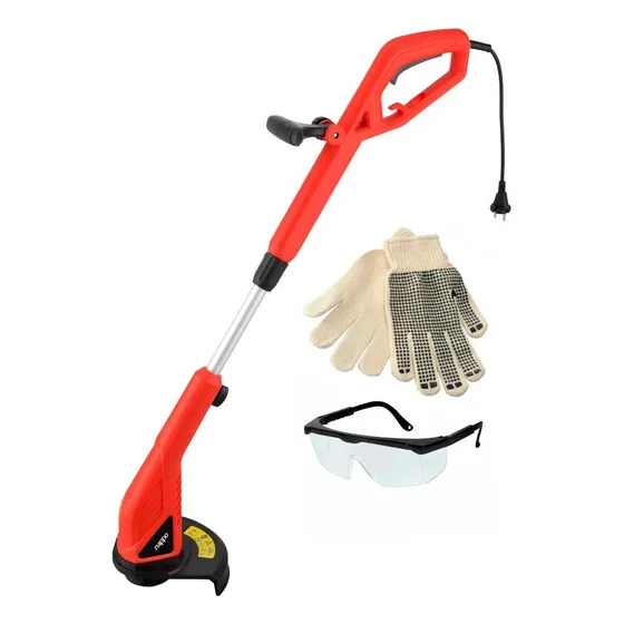 Bordeadora Eléctrica Nappo 350w 12000rpm + Lentes Y Guantes Color Rojo