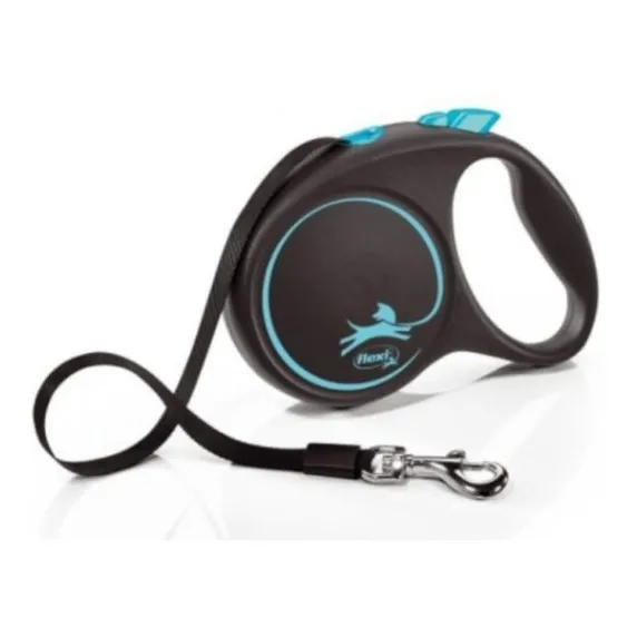 Correa Extensible Flexi Black Design M - 20kg 5mts Cordón