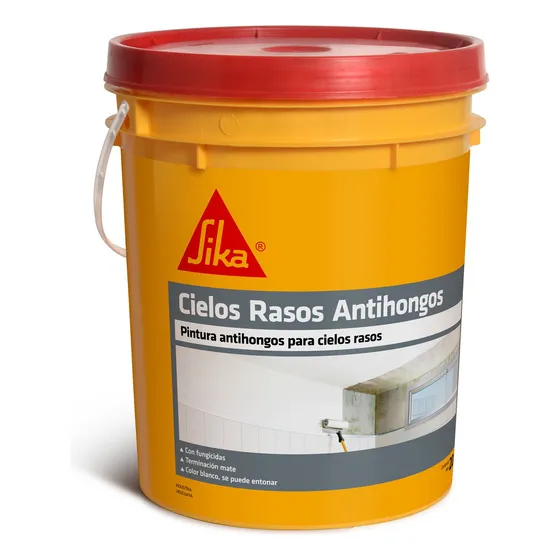 Cielo Raso Antihongos Sika 20 Lts - Ferreteria Acabado Mate Color Blanco