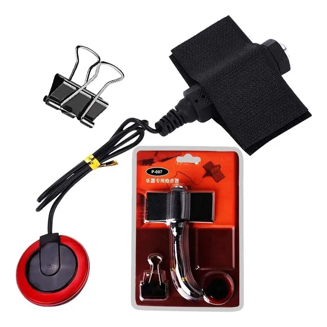 Microfono Para Guitarra Acústica Violín Pastilla Roja Piezo 