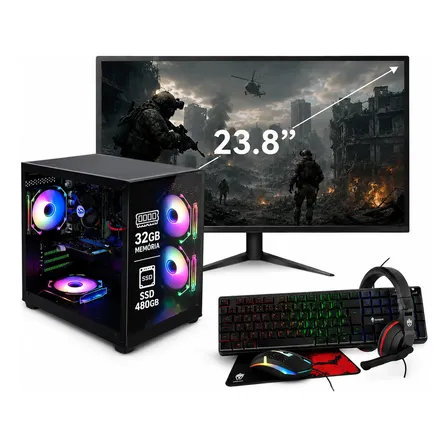 Pc Gamer Ryzen 7 5700g 32gb Ssd 480gb Wifi Completo C/ Fone 480 Gb 32 Gb Radeon Vega 8 Integrada