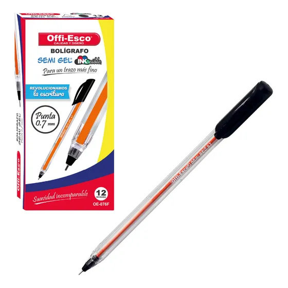 Boligrafo Offi Esco Semi Gel Caja Cajas De 12