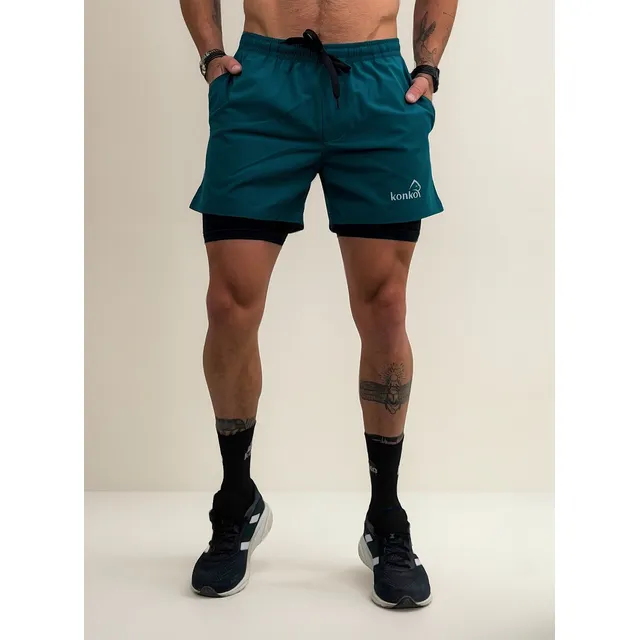 Short Deportivo Hombre Ecologico 2 En 1 Perfect Wine Konko