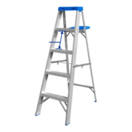 Escalera Pintor 5 Esc 150kg Con Bandeja Wadfow Wld4h05 Color Plateado