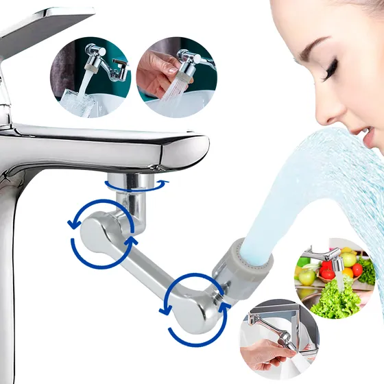 Extensor Grifo Giratorio 1080° Universal Baño Lavabo Cocina