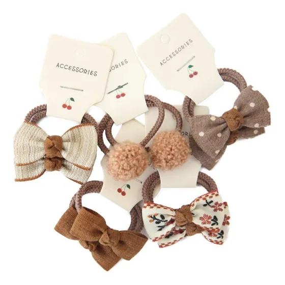 Pack X 5 Moñas Gomitas Para El Pelo Infantiles Estilo Home