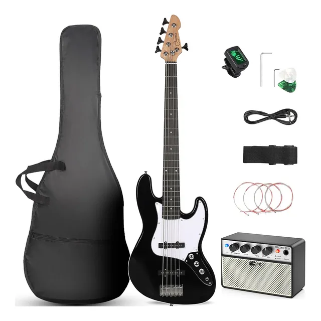 Bajo Eléctrico Jb 5 Cuerdas Con Amplificador Para Bajo Kits