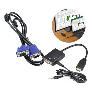 Kit Cabo Adaptador Hdmi Vga Tv Monitor Projetor + Cabo Vga Kit Cabo Adaptador Hdmi Vga Tv Monitor Projetor + Cabo Vga