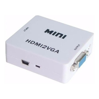 Mini Adaptador Conversor Hdmi P/ Vga Transmite Áudio E Vídeo Mini Adaptador Conversor Hdmi P/ Vga Transmite Áudio E Vídeo