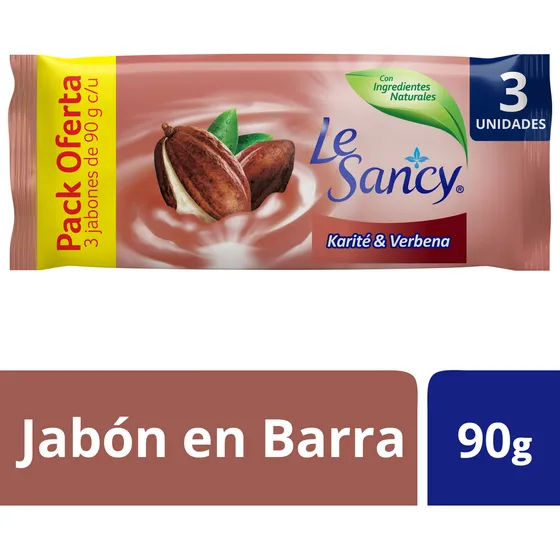 Pack X3 Jabón En Barra Karité Y Verbena 90G Le Sancy