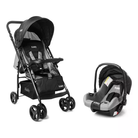 Coche De Paseo Con Huevito Manija Rebatible Go Ts Kiddy - Color Negro Chasis Negro