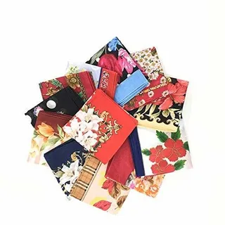 Cntqiang 12 Piezas Estampado Floral Algodón Suave Pañuelo Mu Cntqiang 12 Piezas Estampado Floral Algodón Suave Pañuelo Mu