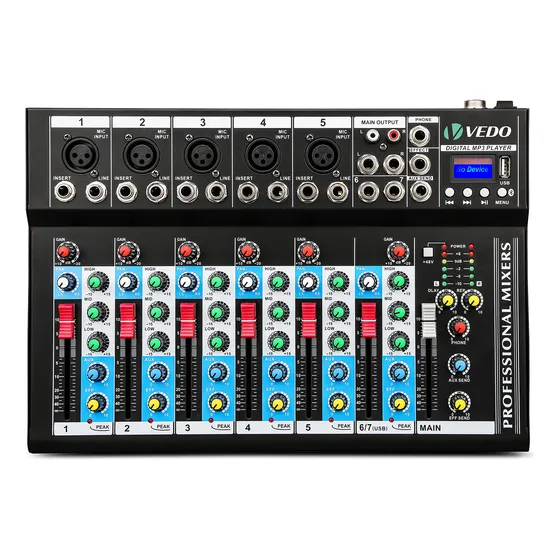 Console De Mixagem Profissional De 7 Canais Mesas De Som