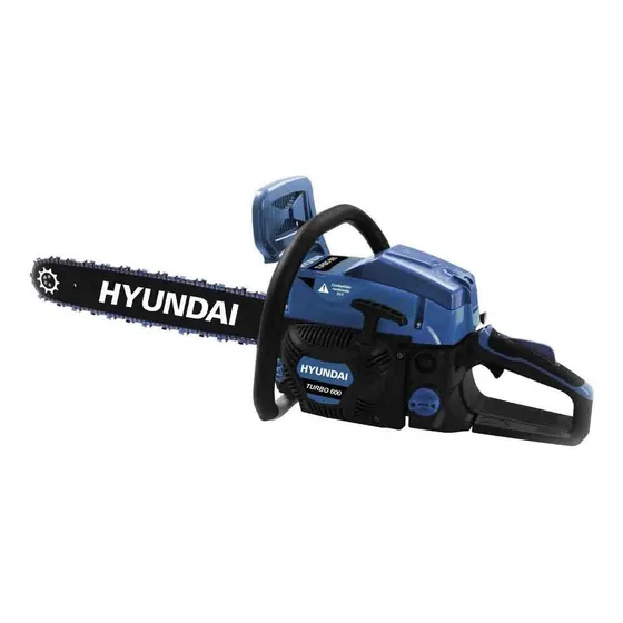 Motosierra A Nafta Hyundai 52 Cc Turbo 600 2.5 Hp 20 Pul Rex Color Azul Y Negro