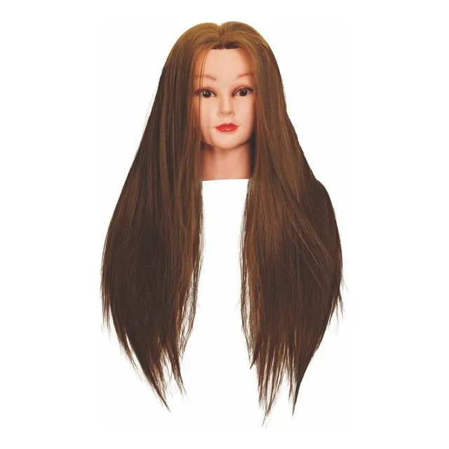 Cabezote Cabello Castaño Sintetico Letmex 24 Pulgadas Largo CABEZOTE-06