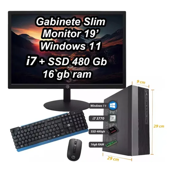 Cpu Mini Monitor 19 Intel Core I7 3ager 16gb Ssd 480gb Win11