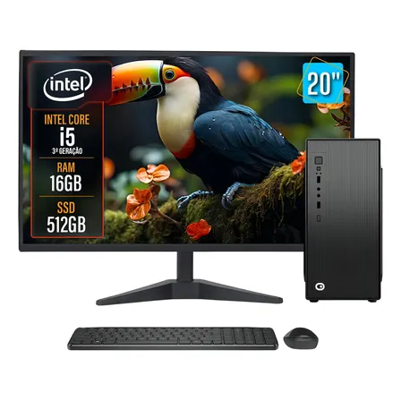 Computador Completo 2eletro Speed Intel Core I5, 16gb Ram, Ssd 512gb, Bivolt, Monitor 20 Led – Cd2e-0114sp 512 Gb 16 Gb Intel Hd Graphics