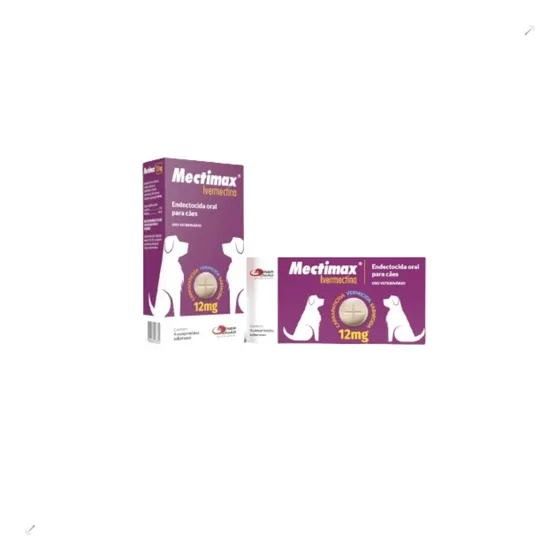 Antiparasitário Mectimax Para Cães 12 Mg 4 Comprimidos