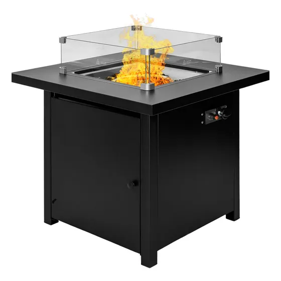 Hoguera Fogata Mesa Calentador Gas Propano 71x71 C/ Cristal